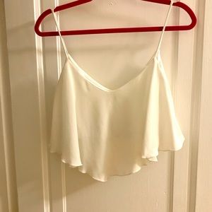 Boutique flowy white crop top